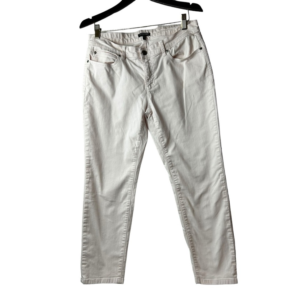 EILEEN FISHER Pink Organic Cotton Blend 5 Pocket Jeans Tapered Leg Pants Sz 12P